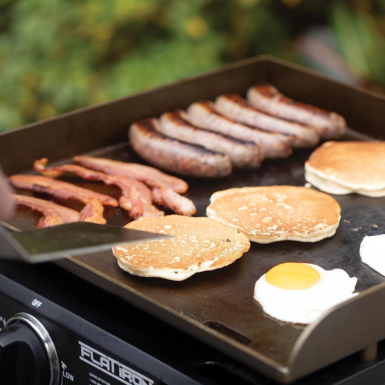 E8217 Flat Iron Portable Table Top 17 Gas Griddle Propane Grill. Black - Image 6
