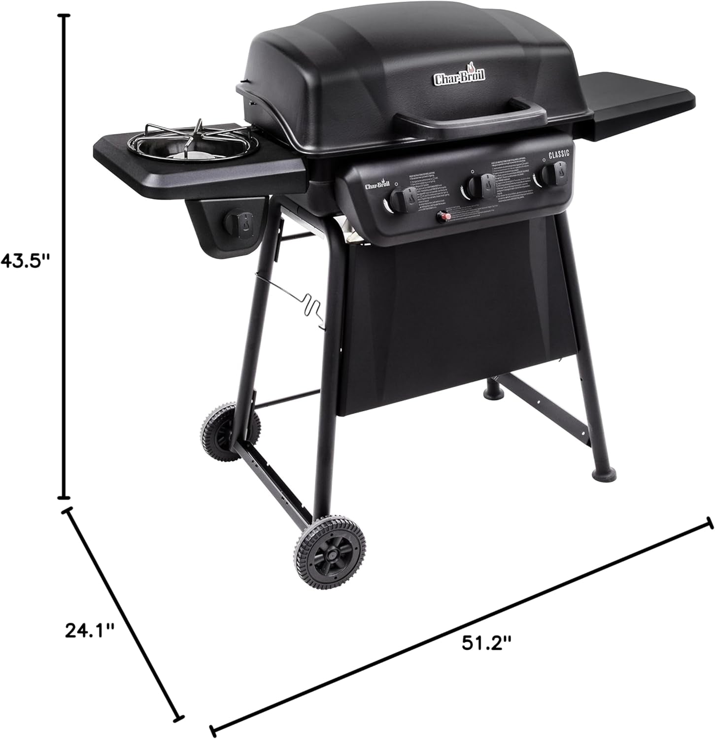 Char-Broil® Classic Series™ Convective 3-Burner with Side Burner Propane Gas Stainless Steel Grill - 463773817-P2 - Image 10
