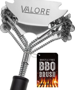 Valore Safe Grill Brush for Outdoor Grill Bristle Free Stainless Steel BBQ Grill Scraper BBQ Brush for Grill Cleaning BBQ Accessories Gifts for Dad