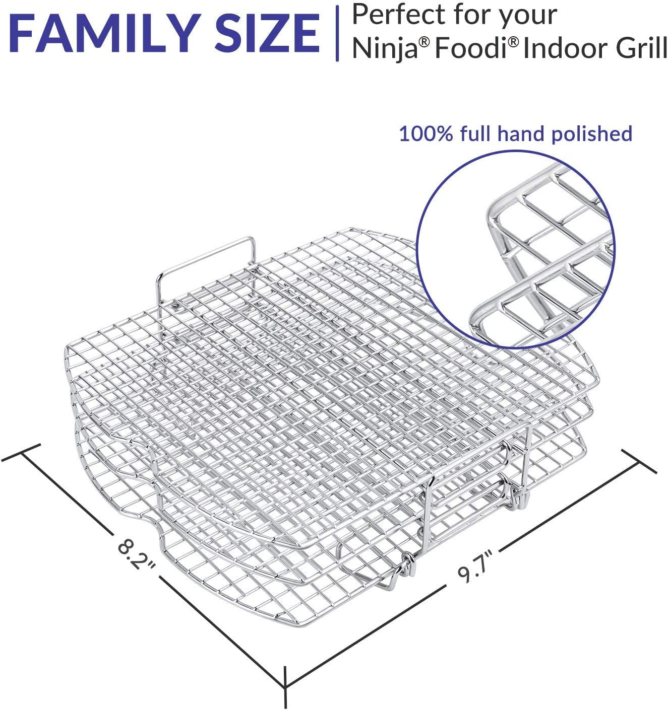 Dehydrator Rack Stainless Steel Stand Compatible with Ninja Foodi AG300. AG300C. AG301. AG301C. AG302. AG400. IG301A Ninja Foodi Grill Accessories - Image 2