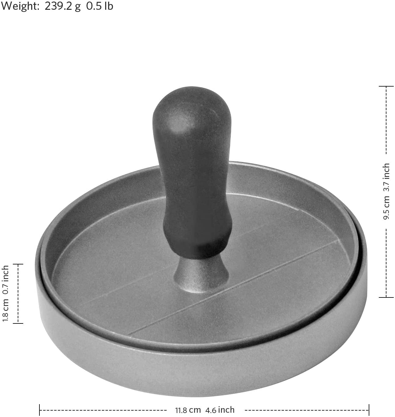 Asdirne Hamburger Press Patty Maker. Food Grade Aluminum Burger Press with ABS Handle. Non-Stick. Easy to Clean. with 50 Pcs Wax Patty Paper. 4.6 Diameter and 0.7 Depth - Image 3