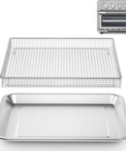 Stainless Steel Air Fryer Basket and Tray.Compatible with Cuisinart Airfryer TOA-060 and TOA-065