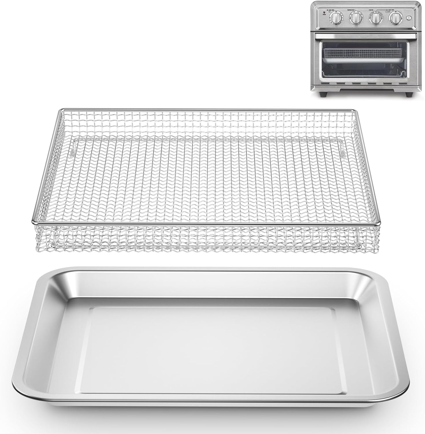 Stainless Steel Air Fryer Basket and Tray.Compatible with Cuisinart Airfryer TOA-060 and TOA-065 - Image 8