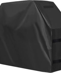 Outdoorlines Waterproof Heavy Duty BBQ Grill Cover - Universal Barbecue Grill Covers UV Resistant Barbeque Gas Grill Cover for Outdoor Universal Grills. 58L X 24W X 44H Inch. Black