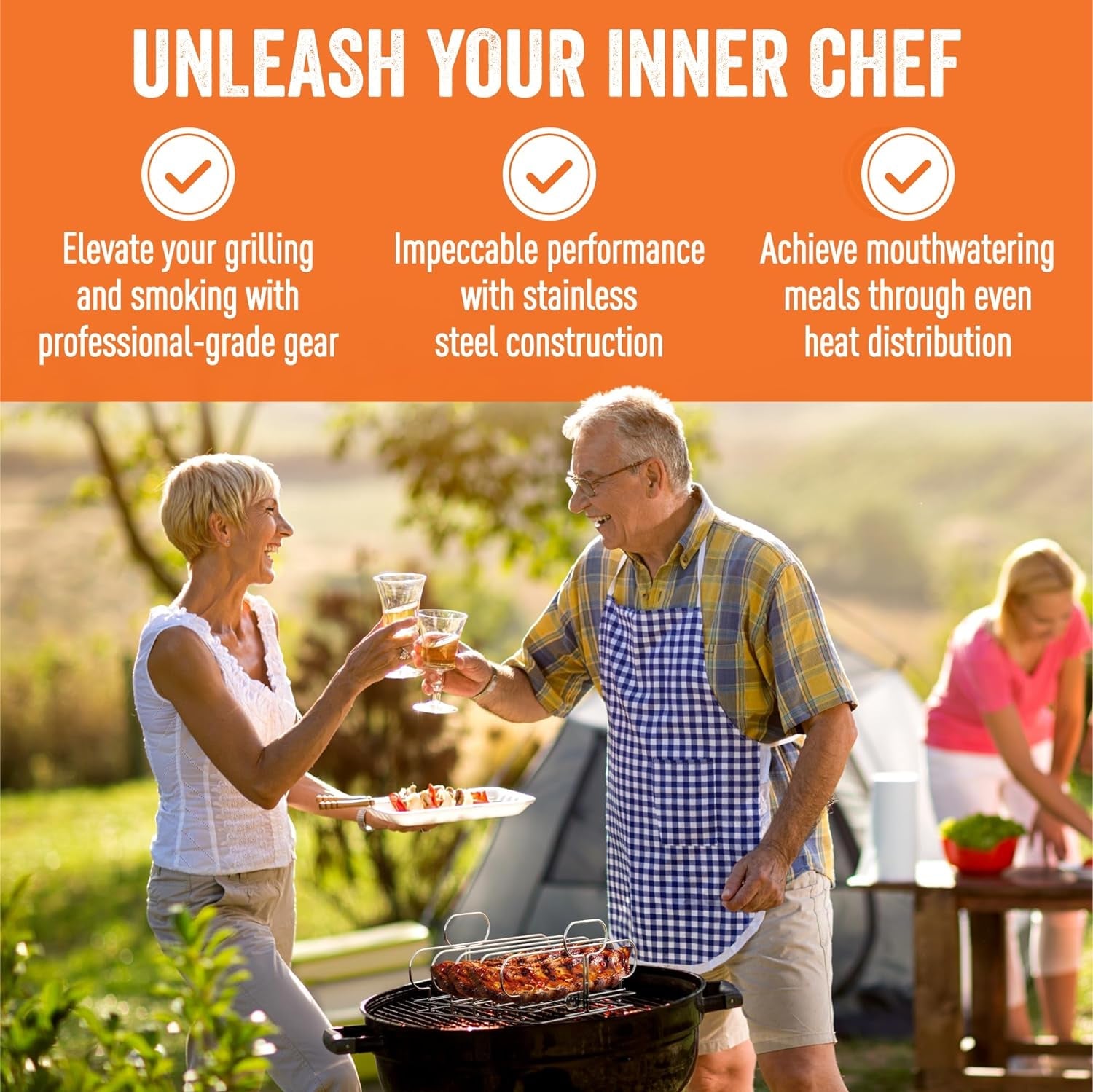 Yukon Glory Rib Racks for Grilling and Smoking | Rib Grilling Rack | Rib Holder for Smoker | BBQ Rib Rack | Grill Rack for Outdoor Grill | Grilling Accessories | BBQ Accessories - Image 2