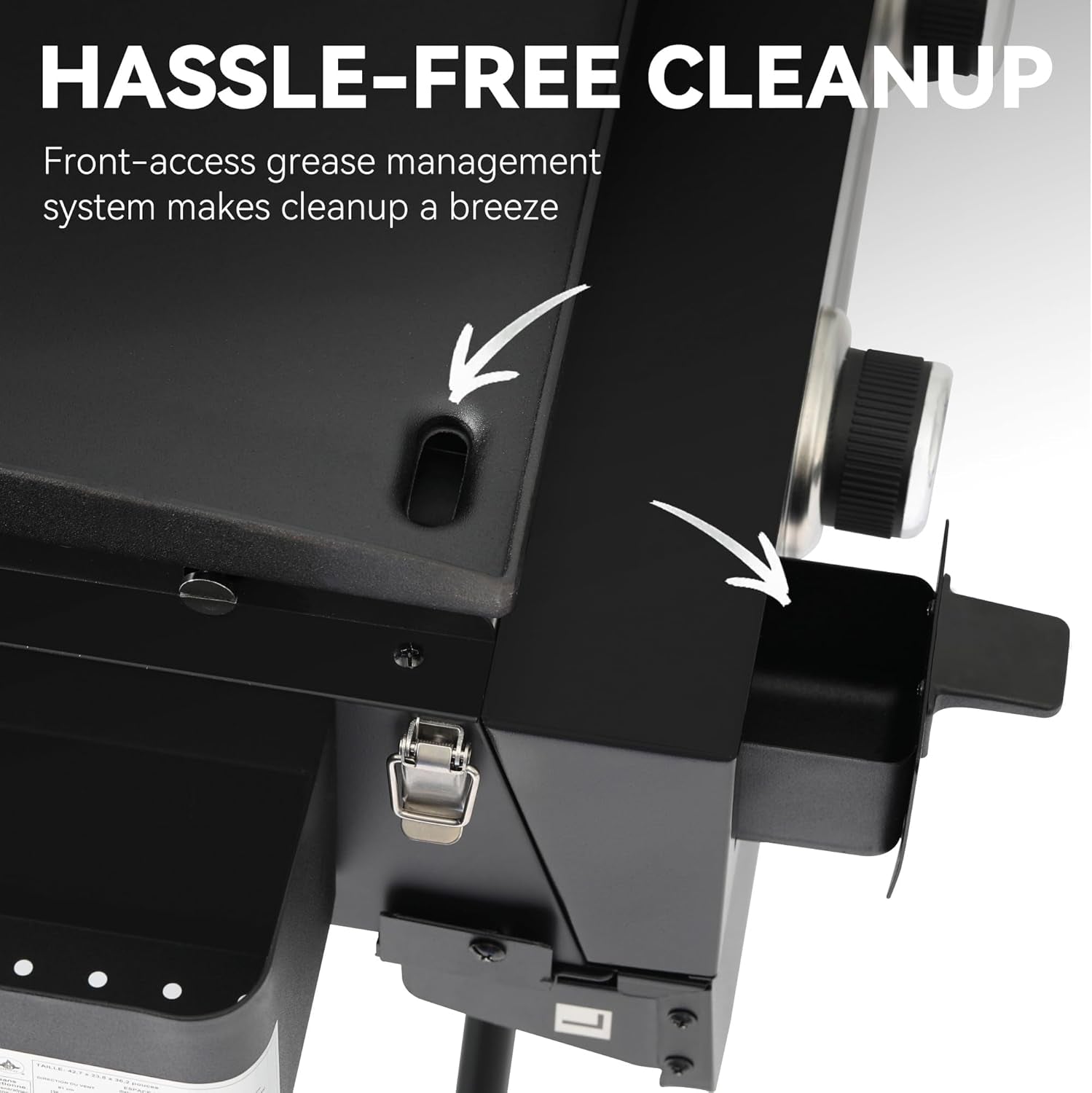 Royal Gourmet PD3001 3-Burner Propane Gas Griddle with Collapsible Stand. 23-Inch Portable Griddle with Side Table & 314 Sq. In. Cooking Area for Camping. Tailgating. Backyard & Patio. Black - Image 10