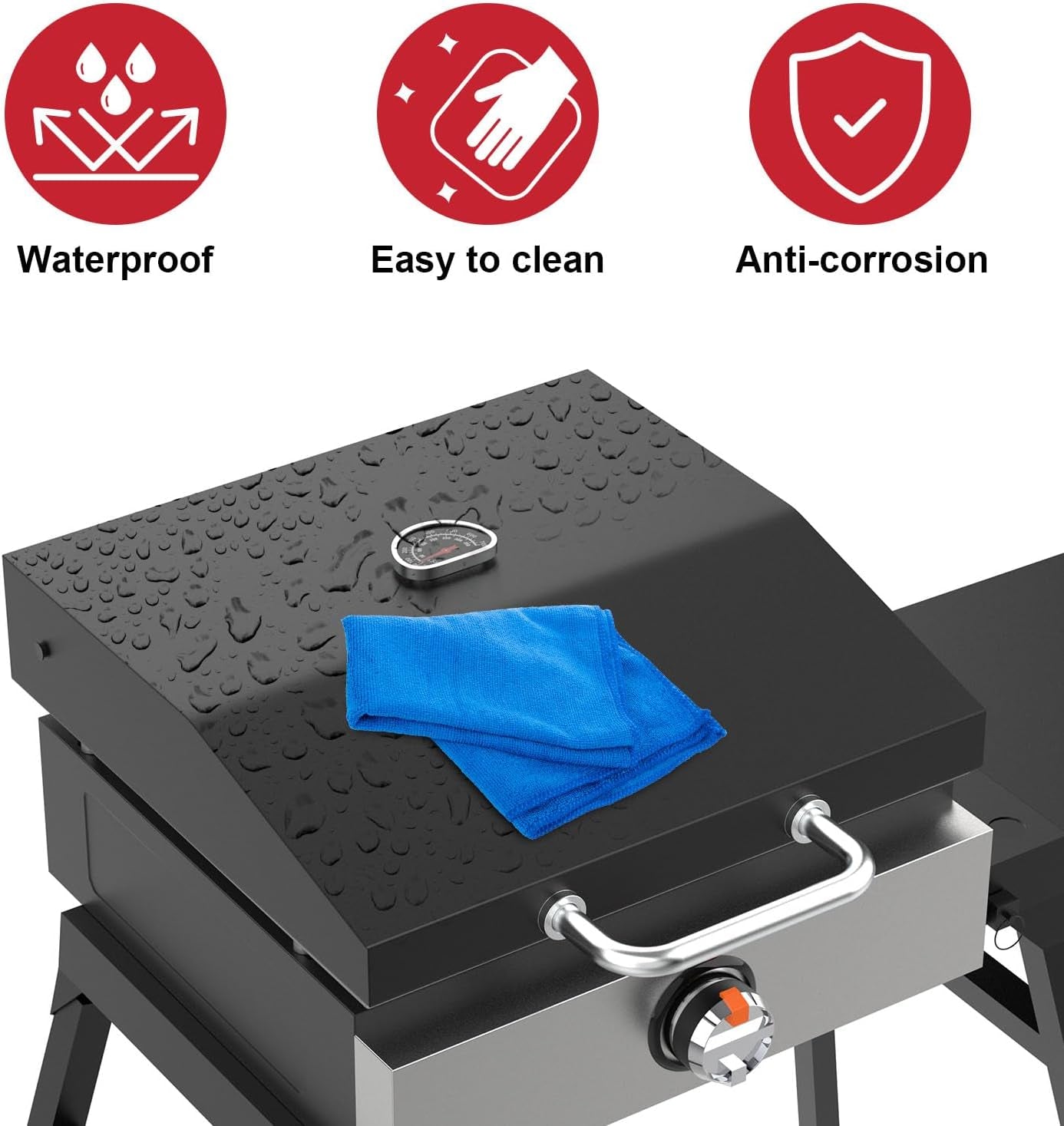 Grill Lid for Blackstone 17 Inch Griddle. Griddle Hood Hard Cover with Temperature Gauge for Blackstone 1832 1971 1814 1650 1900 & Blackstone Adventure Griddle. 17 Flat Top Griddle Lid - Image 5