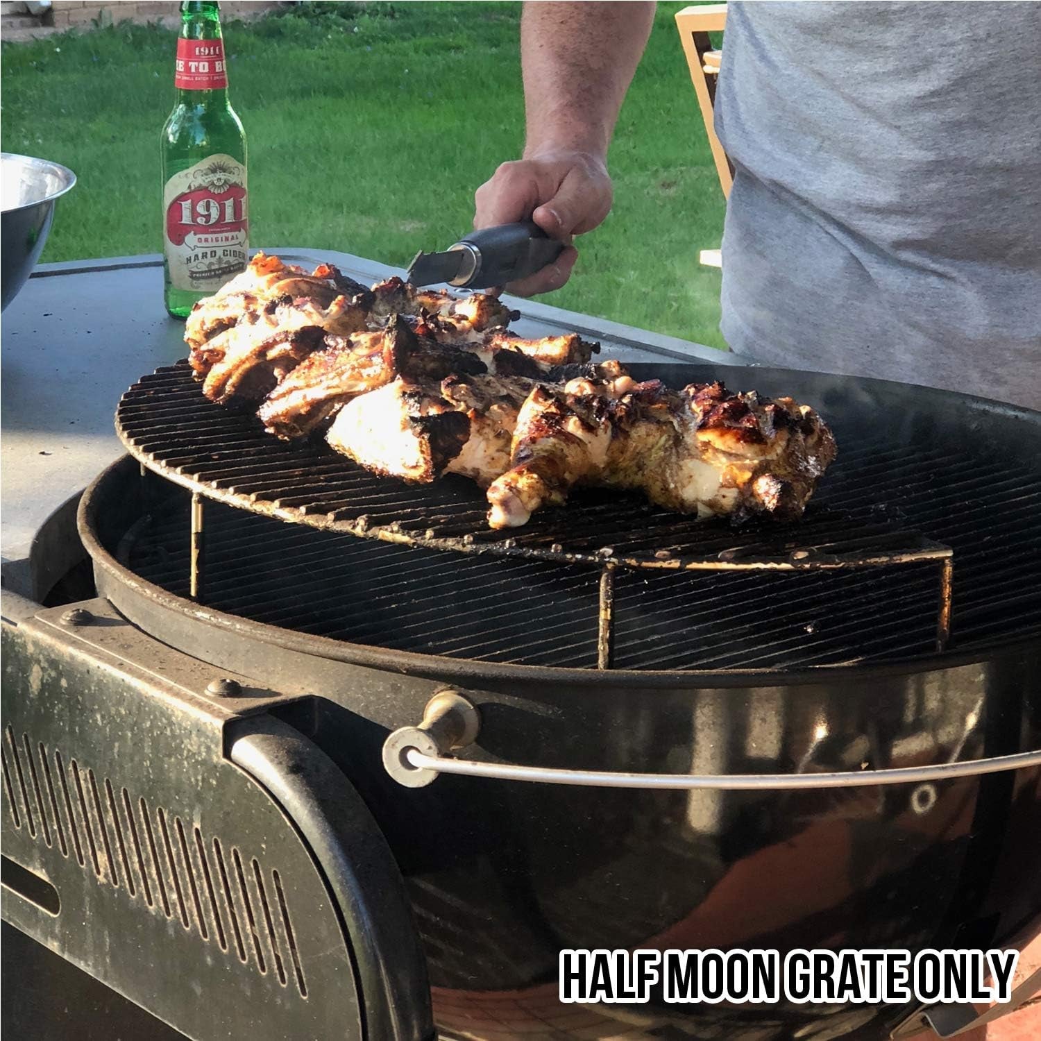 The Original 'Upper Deck' Stainless Steel Grilling Warming Smoking Rack Charcoal Grill Grate- for Use with 22 Inch Kettle Grills- Charcoal Grilling Accessories and Grill Tools Grill Rack - Image 7