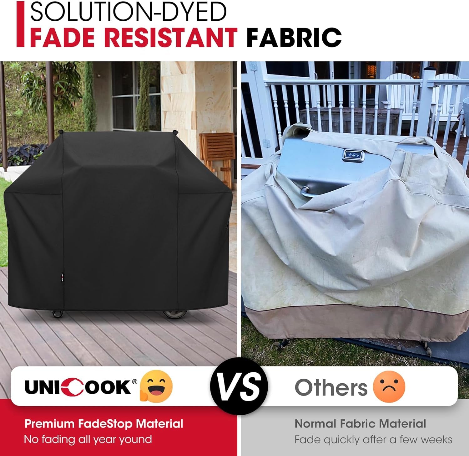 Unicook 52 Inch Grill Cover for Weber Spirit 200 and 300 Series. Gas BBQ Cover for Outdoor Grill. Heavy Duty Waterproof Fade Resistant. Compared to Weber 7106 - Image 4