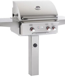 American Outdoor Grill: 24 AOG Grill on Ground Post. w/ Rotisserie. NG (LP Conversion Kit Included)