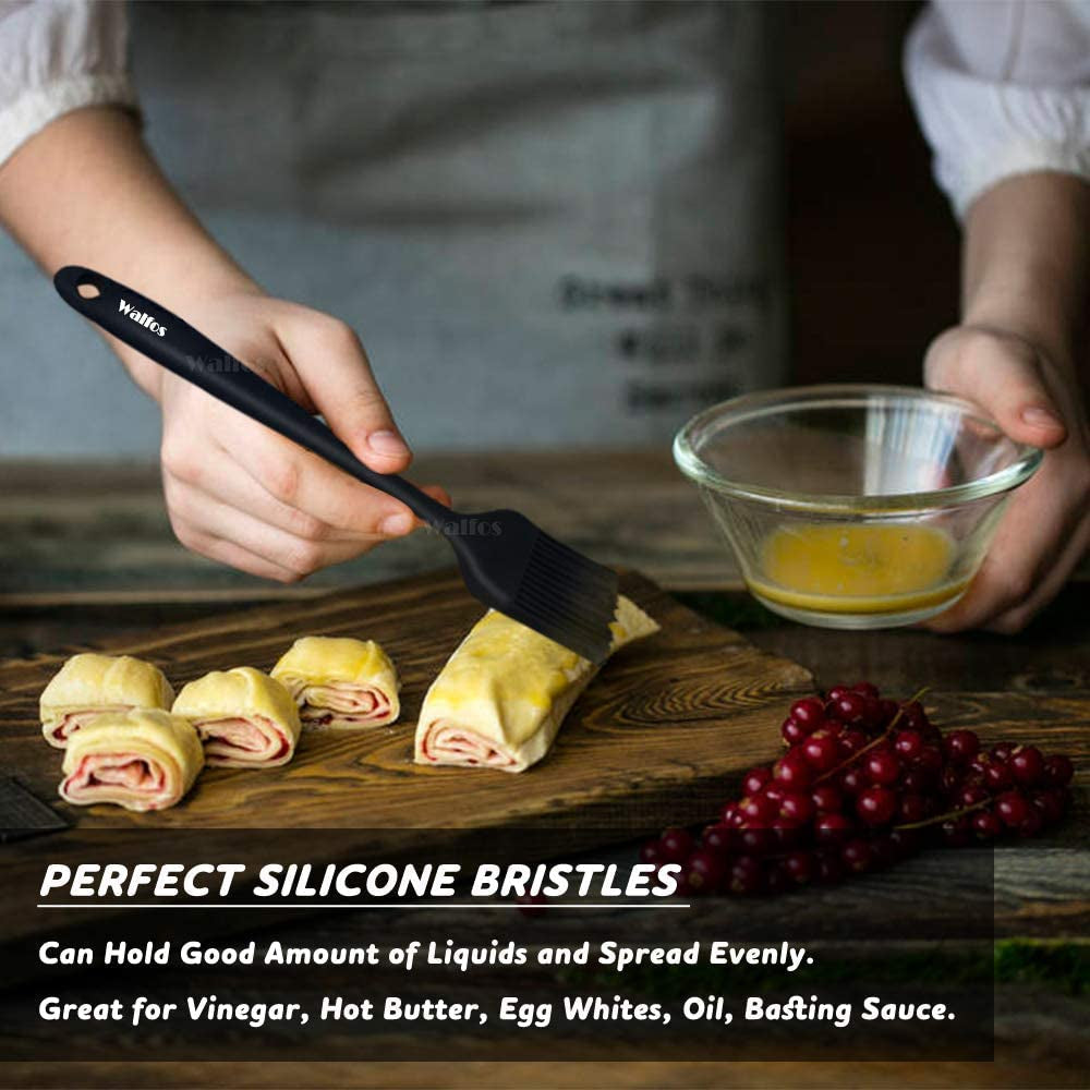 Walfos Silicone Basting Pastry Brush. Heat Resistant Pastry Brush Set. Strong Steel Core and One-Pieces Design. Perfect for BBQ Grill Baking Kitchen Cooking. BPA Free and Dishwasher Safe (2 Pcs) - Image 3