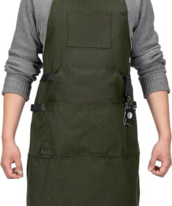 Chef Apron. Heavy Duty 12Oz Canvas. Cross Back and Neck Straps. 43-In-1 Multitool. Tactical Buckle and Clip