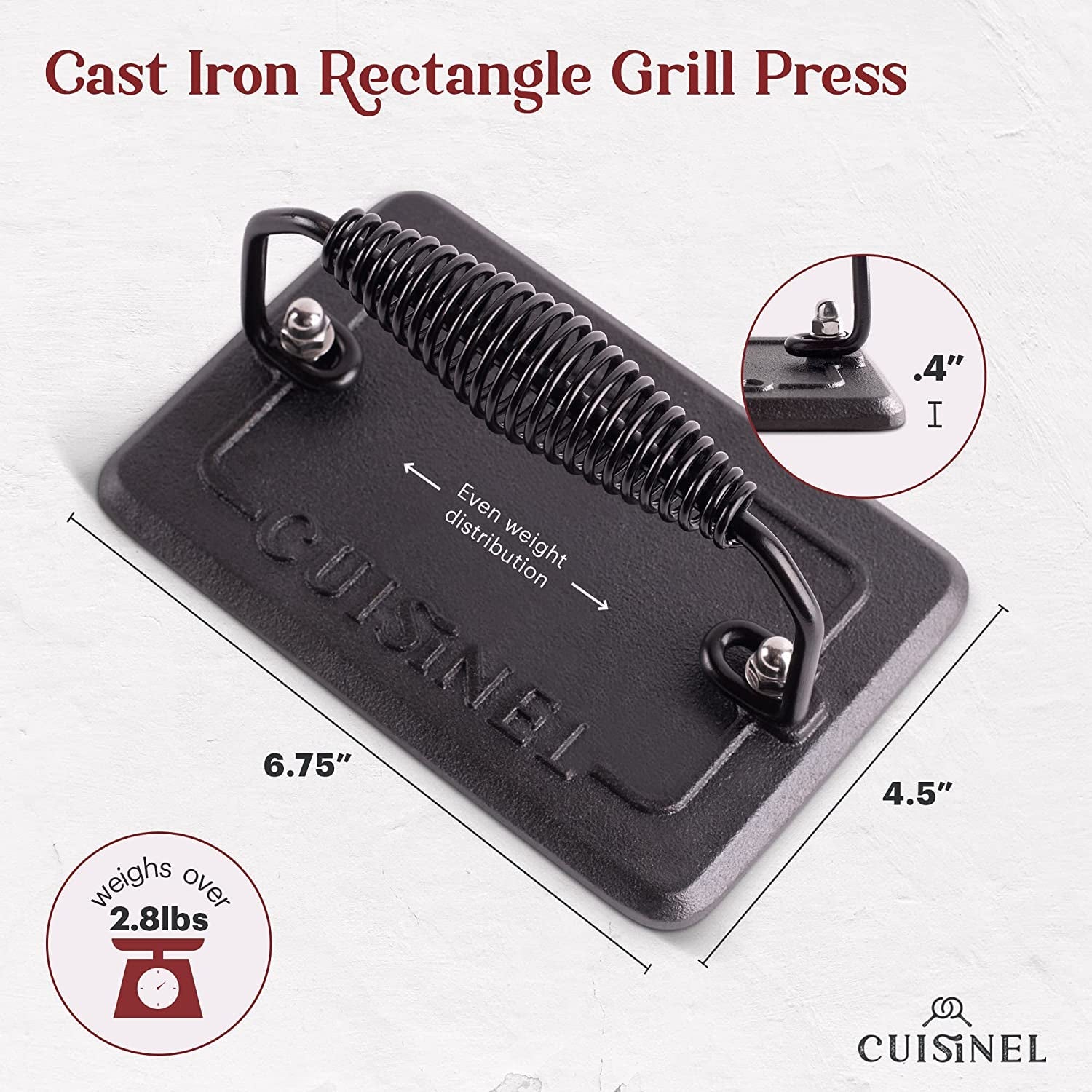 Cast Iron Griddle/Grill + Burger Press + Pan Scrapers - Reversible Pre-Seasoned 16.75 X 9.5-Inch Dual Handle Flat Skillet and Griller Pan + Cleaning Accessories - Indoor/Outdoor Stove Safe - Image 4