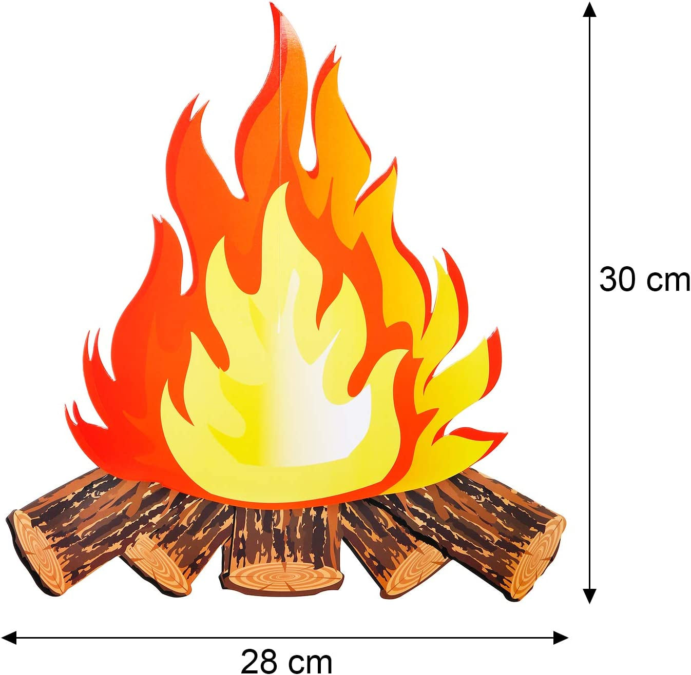 12 Inch Tall Artificial Fire Fake Flame Paper 3D Decorative Cardboard Campfire Centerpiece Flame Torch for Campfire Party Decorations (2) - Image 2