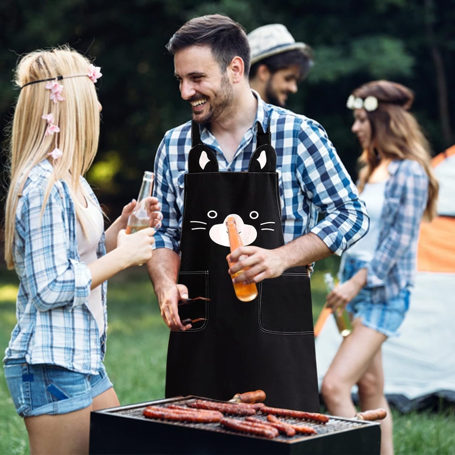 Cute Apron for Women Girl. Aprons with Front Pocket for Cooking Serving Painting Gardening. Gifts for Friends - Image 7