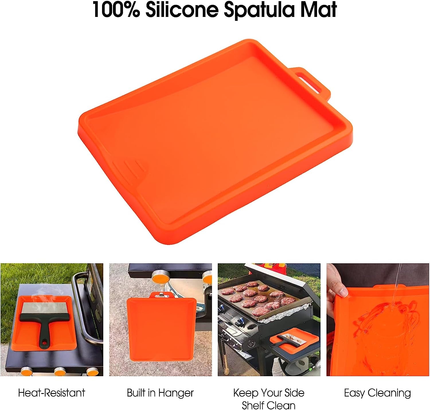 Upgraded Griddle Cleaning Kit for Blackstone 18 Pieces Flat Top Grill Accessories Cleaner Tool Set with Scraper. Heat-Resistant Silicone Spatula Mat with Hanger. Cleaning Brick. Scouring Pads - Image 2