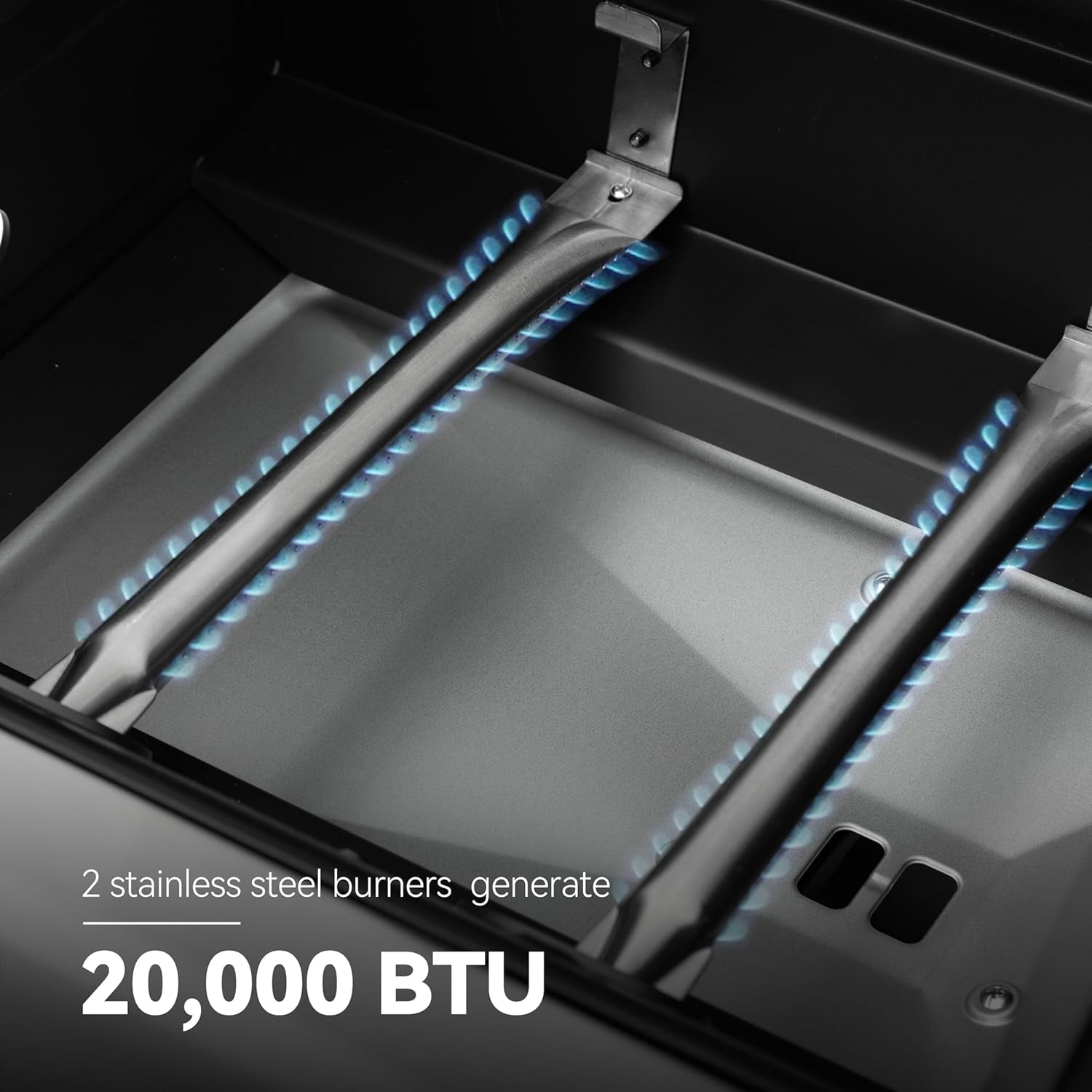 Royal Gourmet ZH3002N Propane Gas and Charcoal Grill Combo. Dual Fuel BBQ Grill with 2 Side Shelves for Outdoor Patio Garden Backyard Barbecue. 20.000 Btus. Silver & Black - Image 6