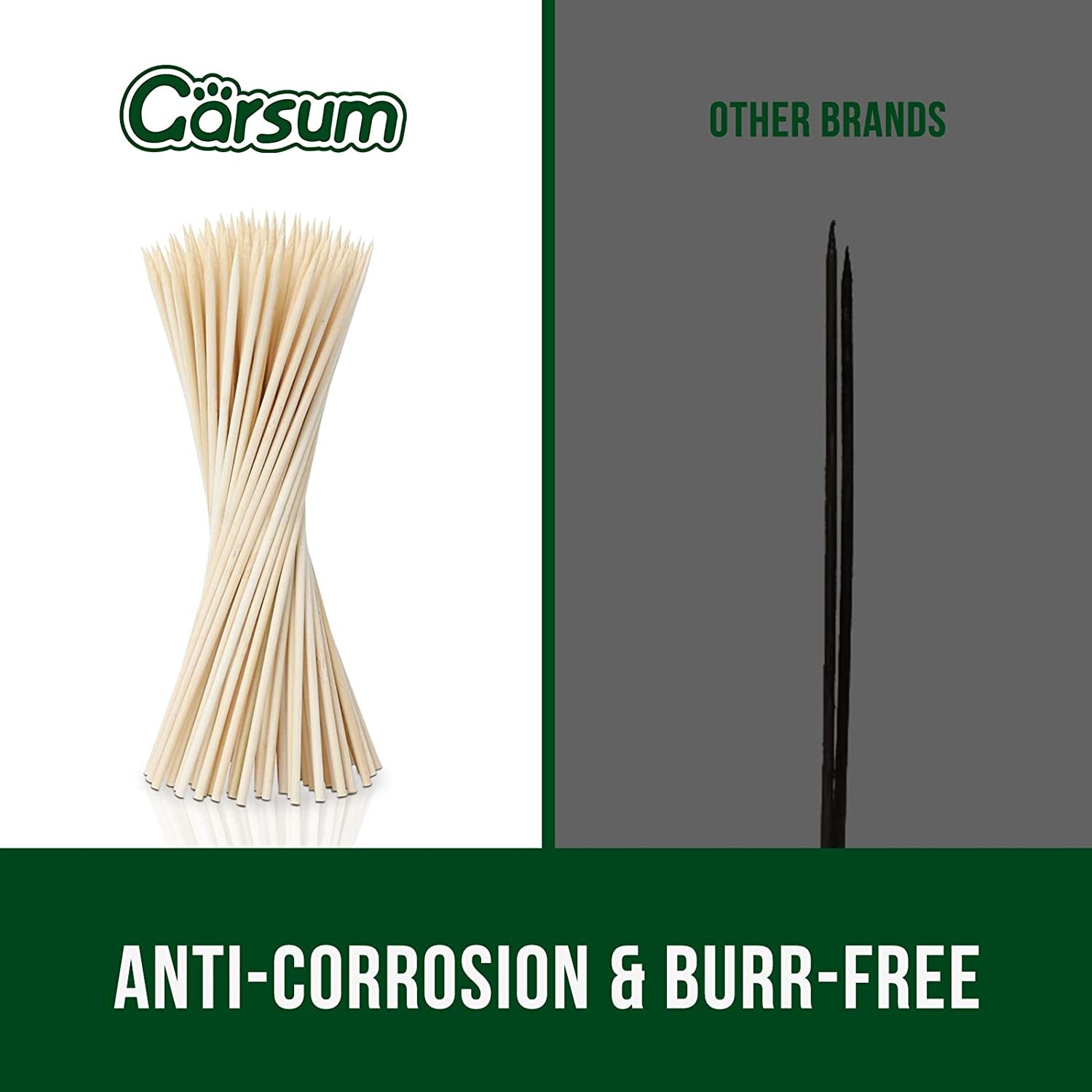 Garsum Natural BBQ Bamboo Skewers. Wooden Skewers for Assorted Fruits. Kebabs. Grill. Highly Renewable Natural Resources. Suitable for Kitchen. Party. Food Catering and Crafting 6(100 PCS) - Image 5