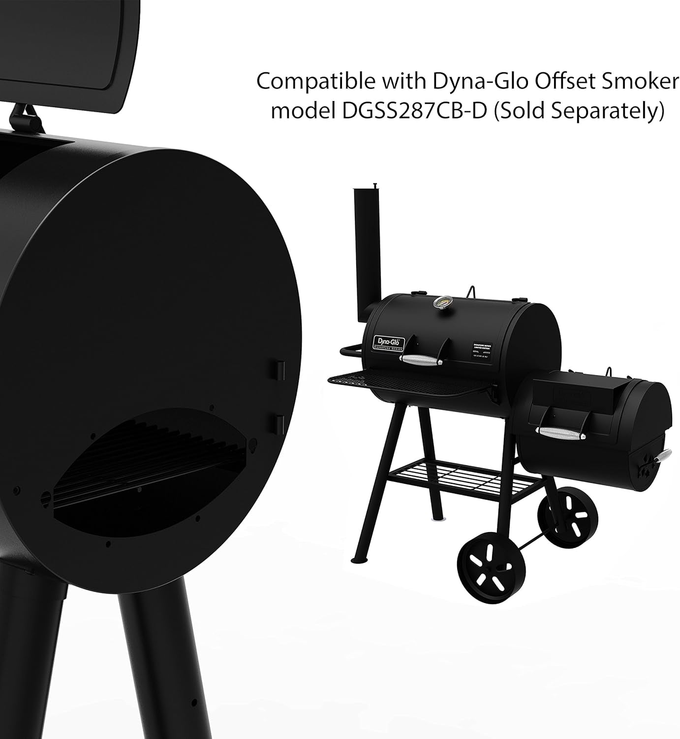 Dyna-Glo Signature Series DGSS443CB-D Heavy-Duty Compact Barrel Charcoal Grill. Black Powder Coat - Image 7