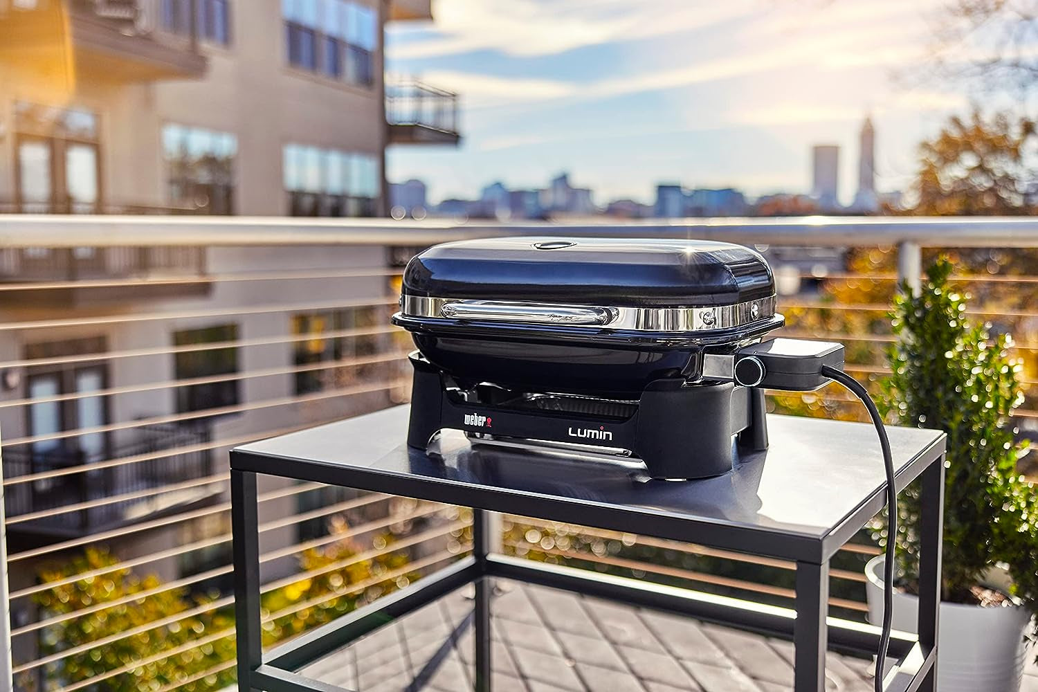 Lumin Compact Outdoor Electric Barbecue Grill. Black - Great Small Spaces Such as Patios. Balconies. and Decks. Portable and Convenient - Image 10