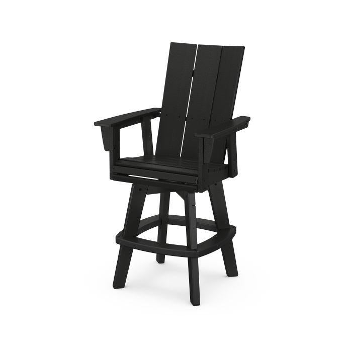 Polywood: Modern Curveback Adirondack Swivel Bar Chair - Image 2