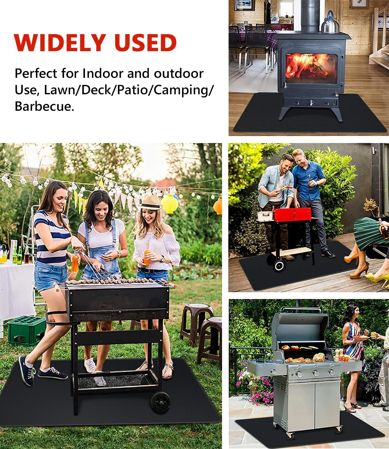 60 X 40 Inch under Grill Mats for Outdoor Grill. Double-Sided Fireproof Deck and Patio Protector Mat. BBQ Mat for under BBQ. Waterproof Oil-Proof Grill Floor Pads Fire Pit Mat Fireplace Mat - Image 7