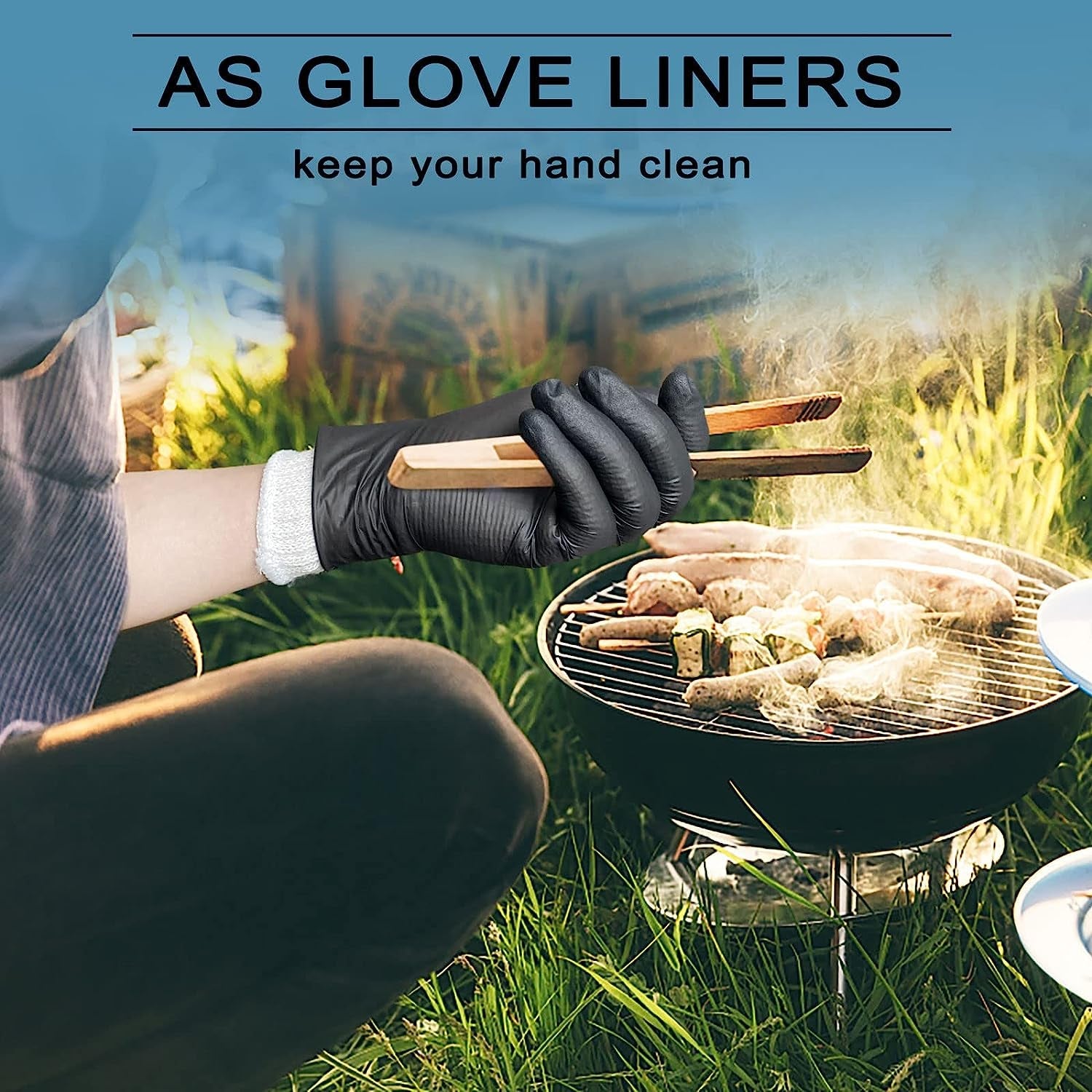 12 Pairs Cotton Glove Liners for BBQ. Cooking. Grilling. Food Handling - Safety Work Gloves Hand Saver. Large - Image 2