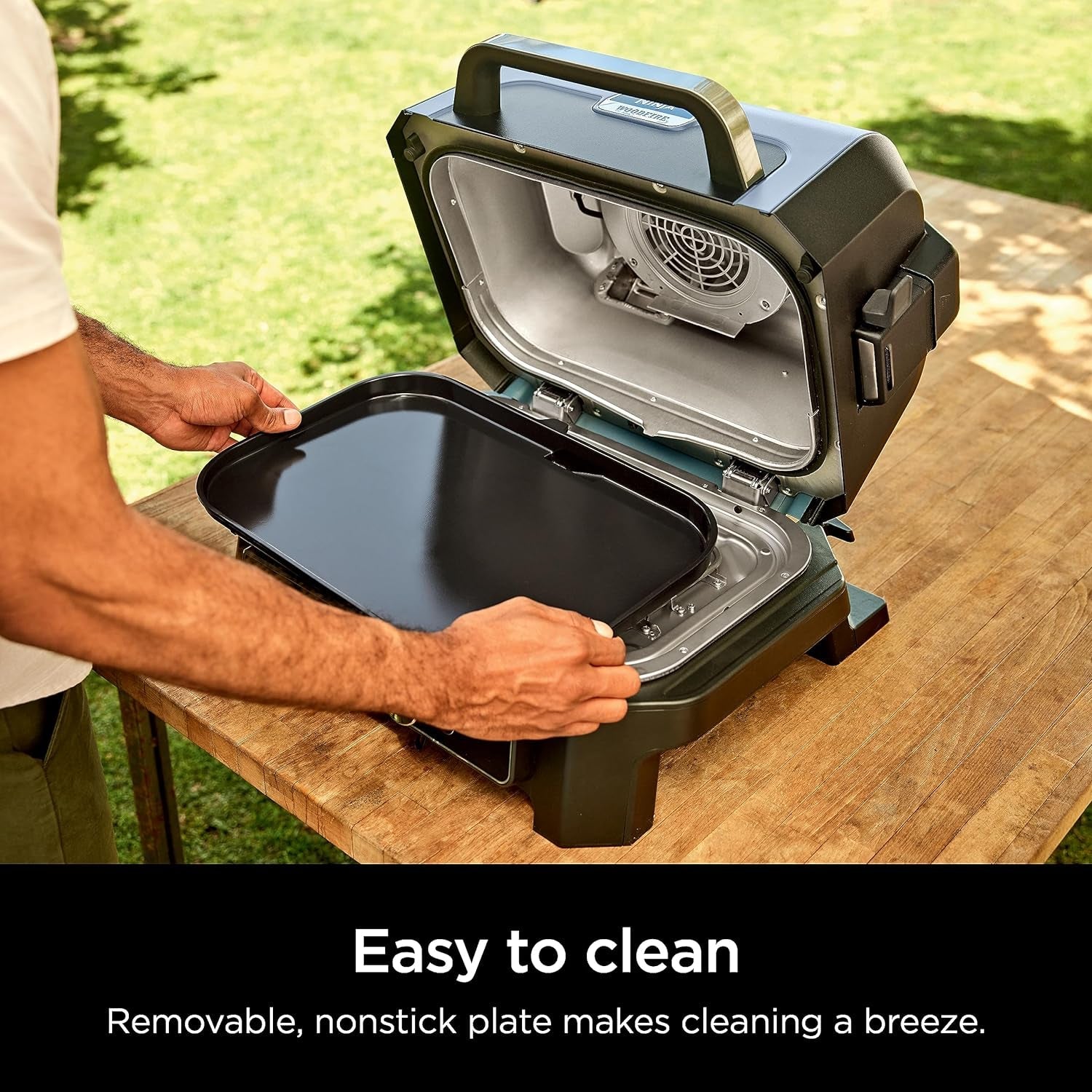 XSKGRIDLXL Woodfire Premium Griddle Plate. Compatible with OG800 and OG900 Series. Direct. Edge-To-Edge Heat. Ceramic. Nonstick. Precise Heat Control. 17.87'' X 12.35''. Black - Image 4