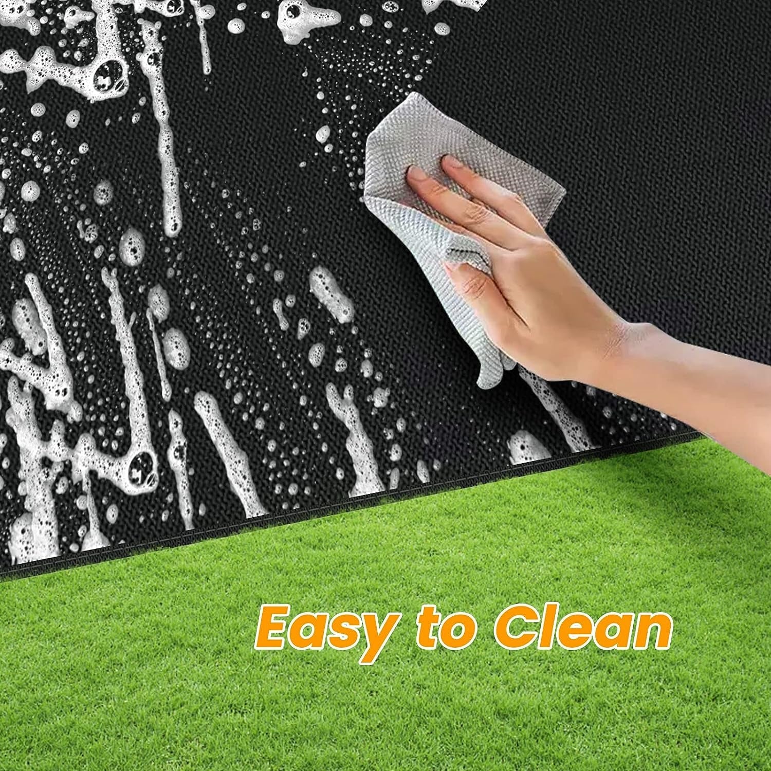 Super Extra Large 90X48 Inch under Grill Mat for Outdoor Grill. Charcoal. Flat Top. Smoker. Deck Patio Protection Mats. Indoor Fireplace Mats. Fire Pit Mat. Both Sides Fireproof Waterproof Pad - Image 5