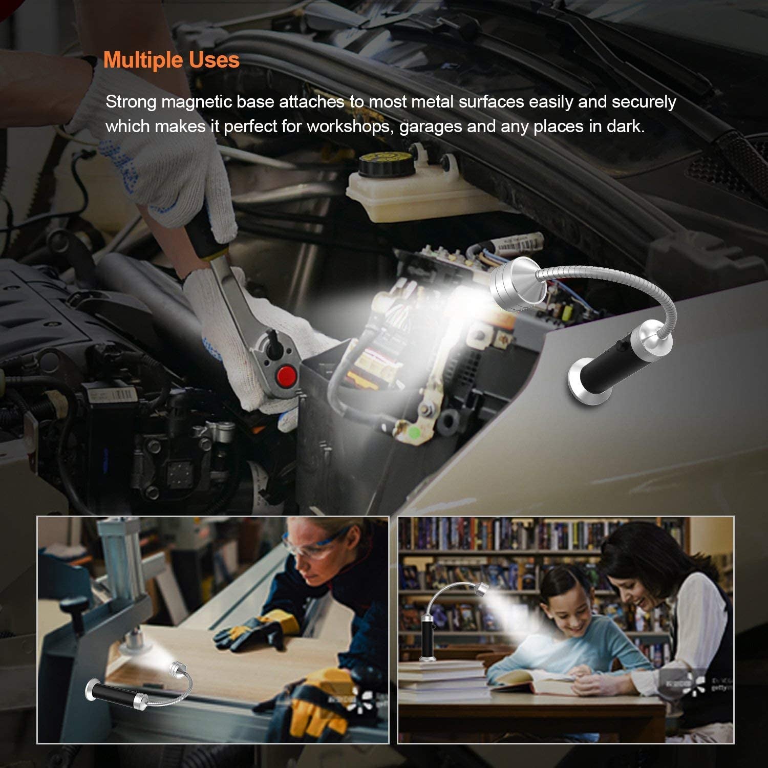 BBQ Grill Light Grilling Accessories for Outdoor. Magnetic Barbecue LED Night Lamp Flexible Gooseneck Cool Traveler Supplies Lighter. Men Dad Gift Pellet Smoker Griddle Gadget - Image 6