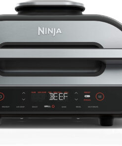 FG551 Foodi Smart XL 6-In-1 Indoor Grill with Air Fry. Roast. Bake. Broil & Dehydrate. Smart Thermometer. Black/Silver