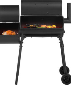 43'' Charcoal Grills Outdoor BBQ Grill Camping Grill American Braised Roast Portable Grill Offset Smoker for 6-10 People Patio Backyard Camping Picnic BBQ