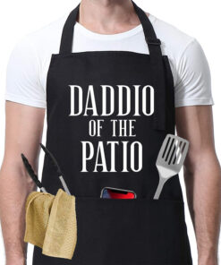 Miracu Grill Apron for Daddy - Daddio of the Patio - Dad Gifts from Daughter. Son - Funny Fathers Day. Birthday Gifts for Dad. Best Step Daddy. Father in Law - Papa Aprons for Grilling BBQ Cooking