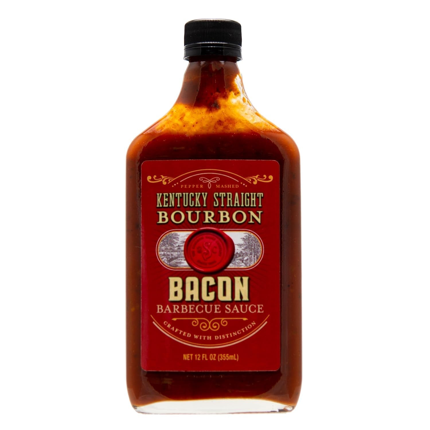 Kentucky Straight Bourbon Barbecue Sauce Bacon | | Perfect for Grilling | Condiment for Chicken. Ribs. Veggies | Rich & Savory Flavor | 12 Fl Oz