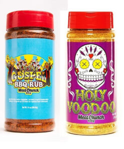 Meat Church BBQ Rub Combo: Holy Gospel (14 Oz) and Voodoo (14 Oz) BBQ Rub and Seasoning for Meat and Vegetables. Gluten Free. One Bottle of Each