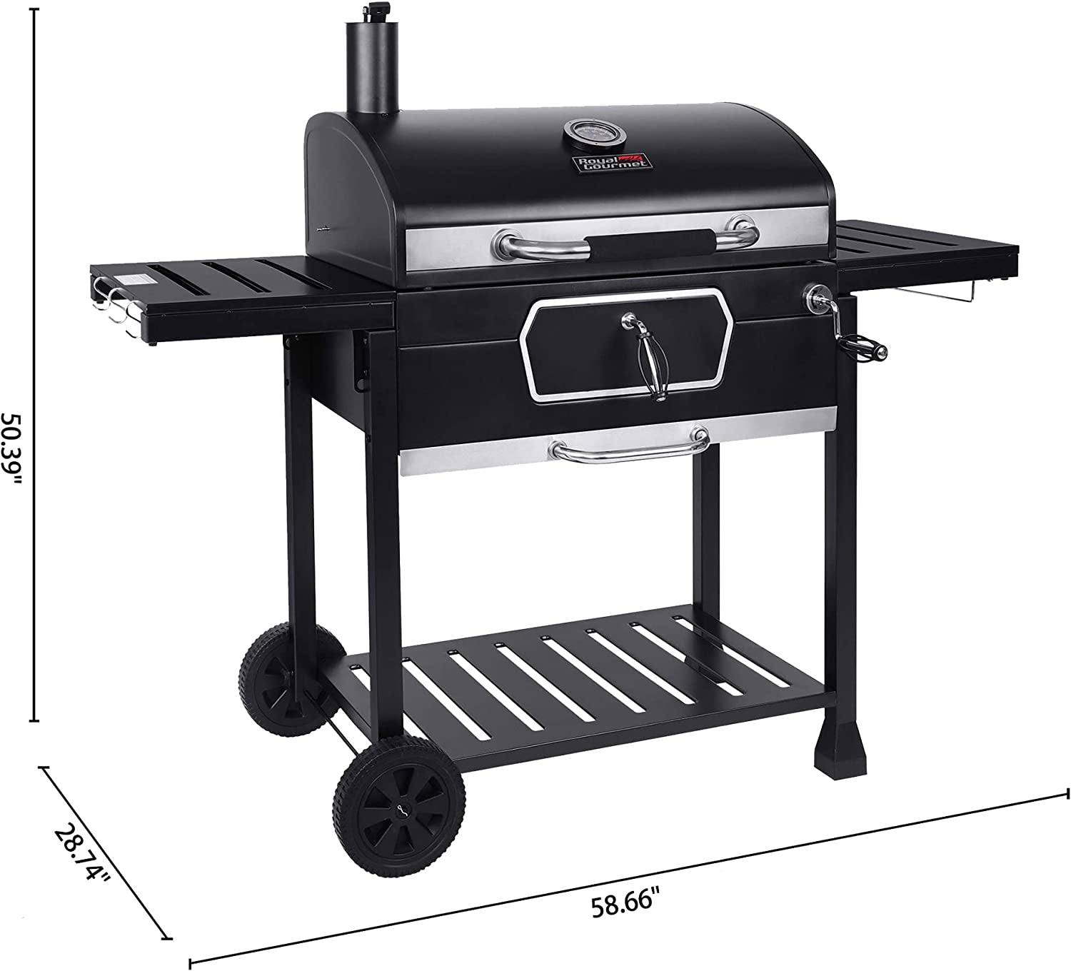 CD2030AN 30-Inch Charcoal Grill. Deluxe BBQ Smoker Picnic Camping Patio Backyard Cooking. Black. Large - Image 4
