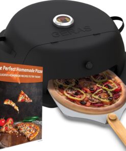 Geras Pizza Oven for Grill - Grill Top Pizza Maker for outside - Pizza Stone. Pizza Peel Kit - Outdoor Small Portable Backyard BBQ Pizzas Maker Charcoal Grill. Pellet. Propane Gas and Wood Fire