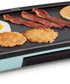DASH Deluxe Everyday Electric Griddle with Dishwasher Safe Removable Nonstick Cooking Plate for Pancakes. Burgers. Eggs and More. Includes Drip Tray + Recipe Book. 20 X 10.5. 1500-Watt - Aqua