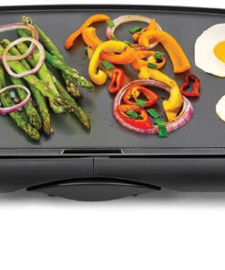 BELLA Electric Griddle & Flat Grill with Nonstick Large Cooking Surface and Removable Probe for Eggs. Tortillas. Pancake and More. 10.5 X 20. Black