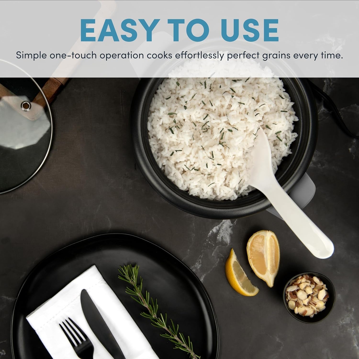 Aroma Housewares Aroma 6-Cup (Cooked) 1.5 Qt. One Touch Rice Cooker. White (ARC-363NG). 6 Cup Cooked/ 3 Cup Uncook/ 1.5 Qt. - Image 3