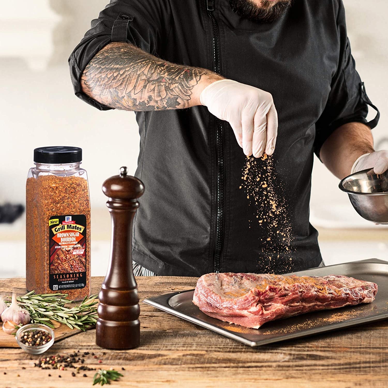 Mccormick Grill Mates Brown Sugar Bourbon Seasoning. 27 Oz - One 27 Ounce Container of Brown Sugar Bourbon Seasoning Made of Molasses. Red Bell Peppers. and More for Steak. Poultry. and Vegetables - Image 5