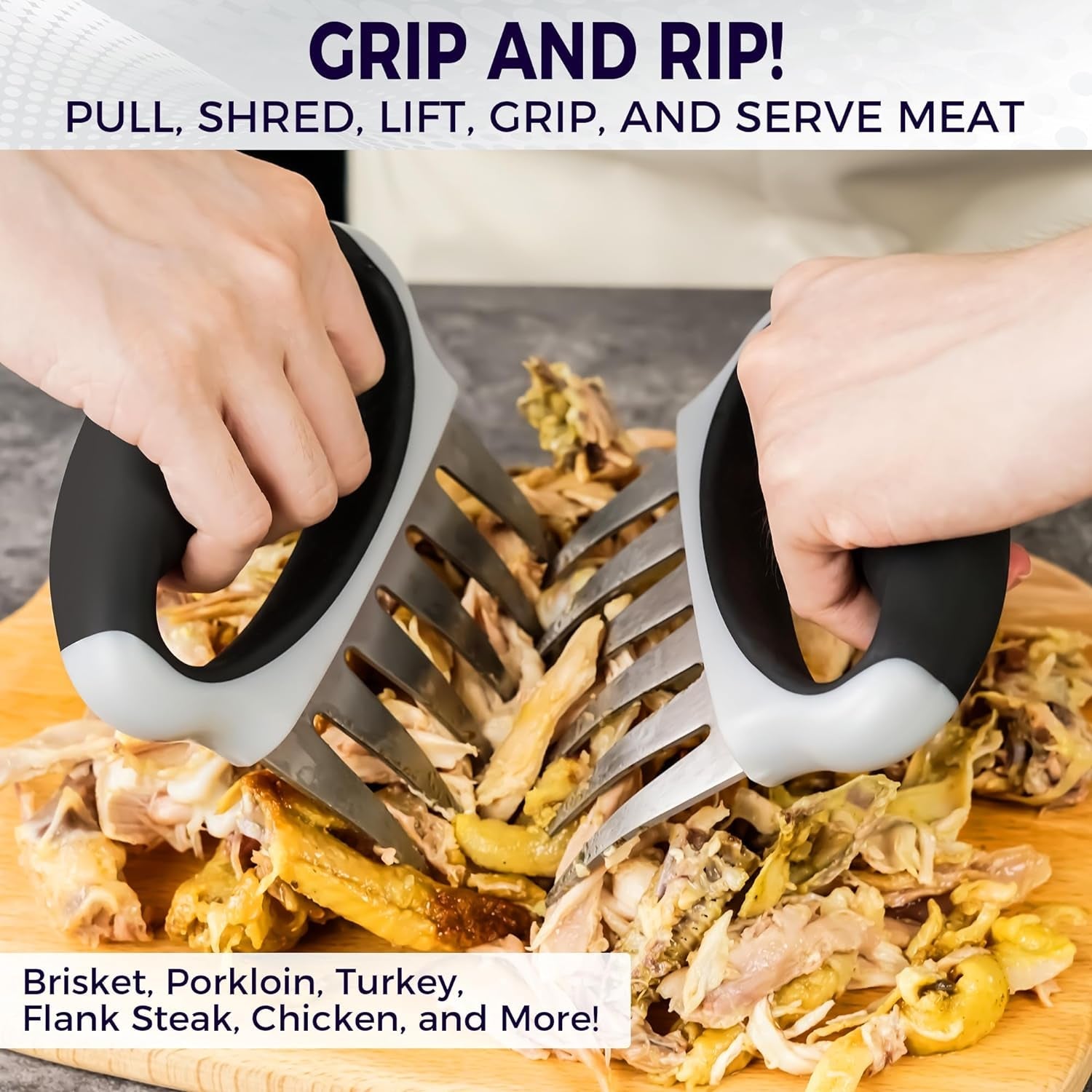 Meat Shredder Claws with Ultra-Sharp Blades for Shredding Meat. Lift. Handle. and Cut - CHEFSSPOT Chicken Shredder Turkey Lifters - Heat Resistant Grill Accessories -BBQ Grilling Gifts for Men & Women - Image 2