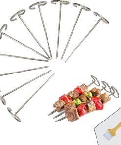 BBQ Vertical Skewers Sticks Stainless Steel Barbecue Grill Skewers for Air Fryer Stainless Steel Skewer Stand Air Fryer Grill Accessories