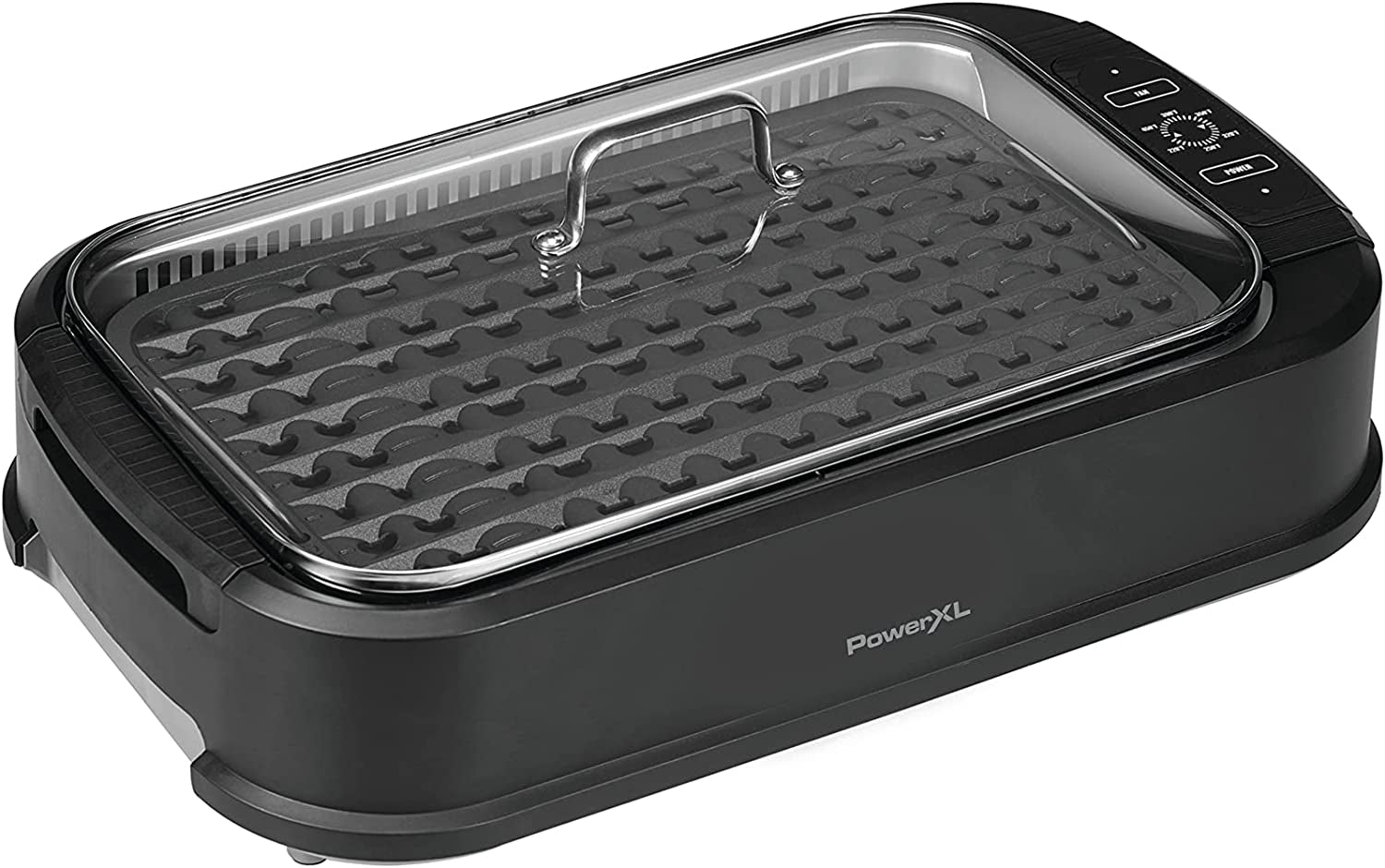 Power XL Smokeless Electric Indoor Removable Grill and Griddle Plates. Nonstick Cooking Surfaces. Glass Lid. 1500 Watt. 21X 15.4X 8.1. Black - Image 12