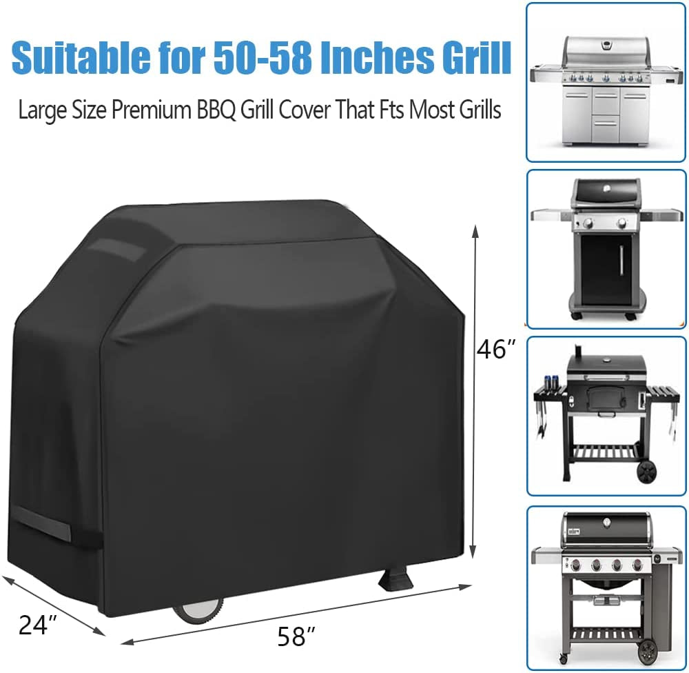 Grill Cover. Waterproof BBQ Grill Cover. 58 Inch Rip-Proof and Anti-Uv Barbecue Gas Grill Cover Compatible for Weber Char-Broil Nexgrill Grills and More - Image 3