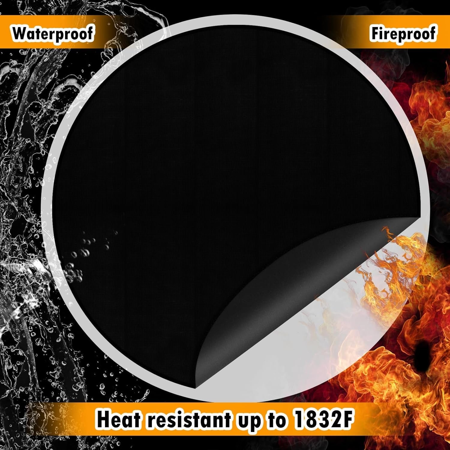 40 round Fire Pit Mat 3-Layer Outdoor under Grill Mat Patio Deck Protector BBQ Mat.Fire Proof Pads for Solo Stove Bonfire under Fire Pit.Charcoal Grills.Griddles and Smokers - Image 5