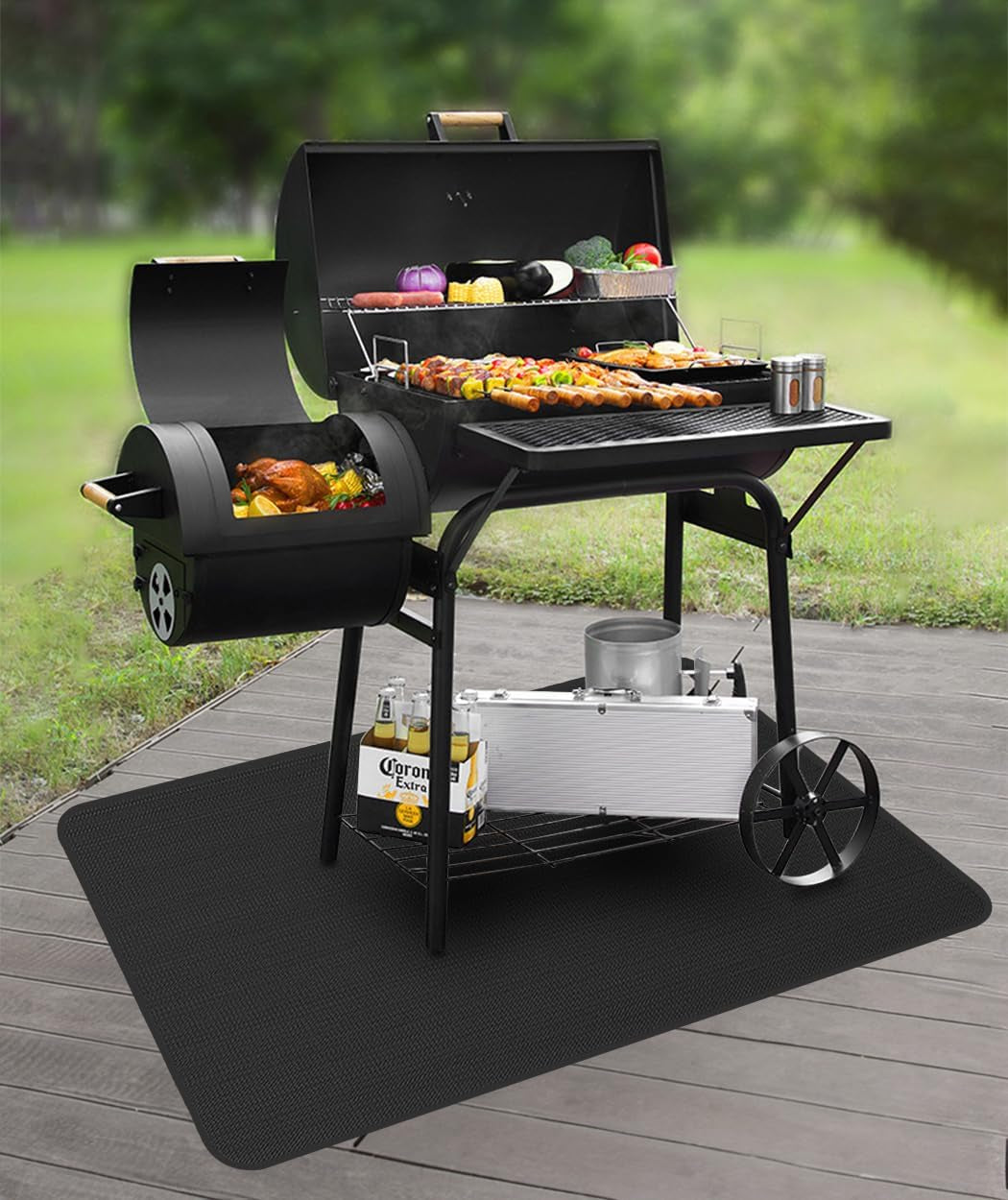 63 X 36'' XXL under Grill Mats for Outdoor Grill Deck Patio Protector. Easy to Clean Fireproof Double-Sided Oil Proof Heat Resistant BBQ Mat. Floor Fireplace Fire Pit Pads Mat (63X36 Inch) - Image 6