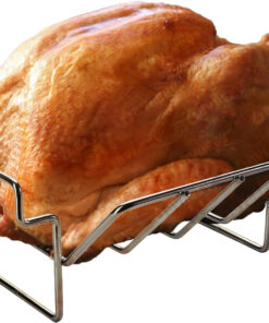 Replacement Rib and Roasting Rack for Big Green Egg. Turkey Roaster Rack - Stainless Steel Rib Racks for Grilling and Smoking. Holds up to 4 Racks of Ribs. BBQ. Smoker. Kamado Grill Accessories. Small