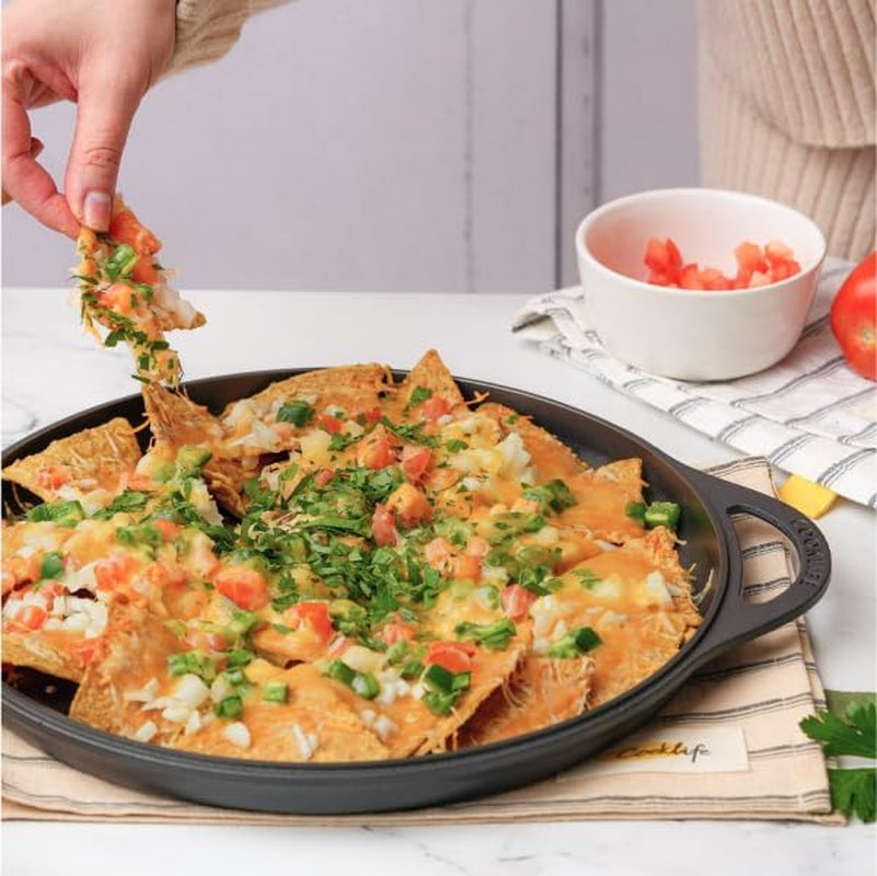 12 Inch Lightweight Pre-Seasoned Cast Iron Griddle with Cleaning Kit - Smooth Polished Surface. Easy to Clean Cast Iron Skillets Use in the Oven. on the Stove or Grill. over a Campfire - Image 6