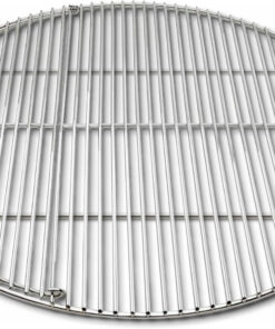Sns Grills Slow 'N Sear Easyspin Charcoal Grill Cooking Grate - Compatible with Weber and Other Grills. 2-Zone Stainless Steel Hinged Replacement - Tailgating & Backyard Cooking - 26 Inches